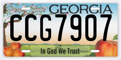GA license plate CCG7907