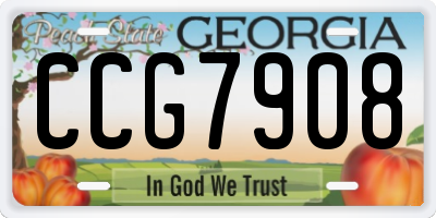 GA license plate CCG7908
