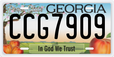 GA license plate CCG7909