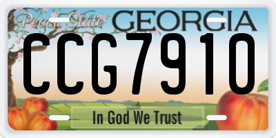 GA license plate CCG7910
