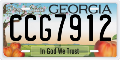 GA license plate CCG7912