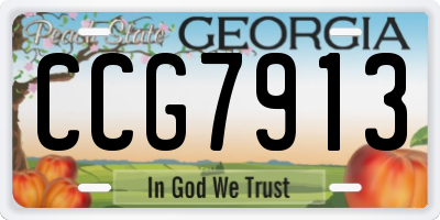 GA license plate CCG7913