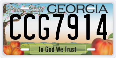 GA license plate CCG7914