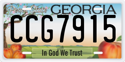 GA license plate CCG7915