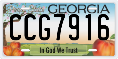 GA license plate CCG7916