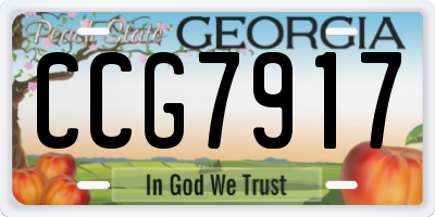 GA license plate CCG7917