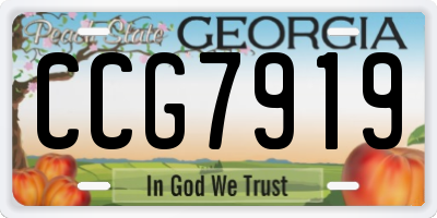 GA license plate CCG7919