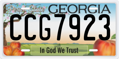 GA license plate CCG7923