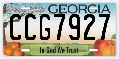 GA license plate CCG7927