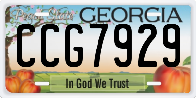 GA license plate CCG7929