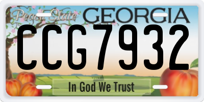 GA license plate CCG7932
