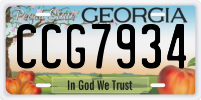 GA license plate CCG7934