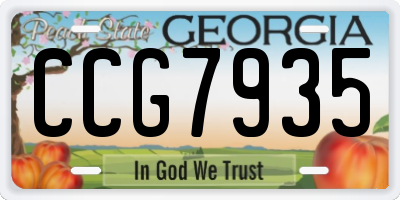 GA license plate CCG7935