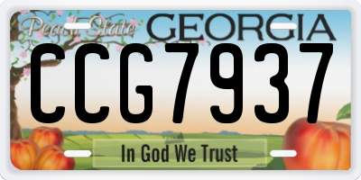 GA license plate CCG7937