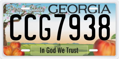 GA license plate CCG7938