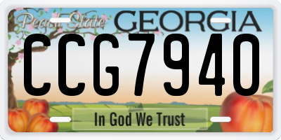 GA license plate CCG7940