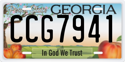 GA license plate CCG7941