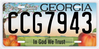 GA license plate CCG7943
