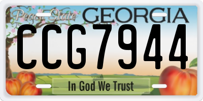 GA license plate CCG7944
