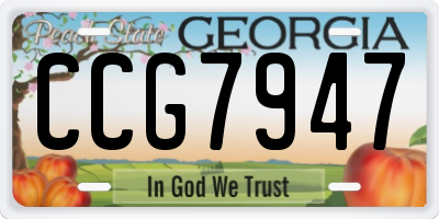 GA license plate CCG7947