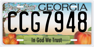 GA license plate CCG7948