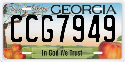GA license plate CCG7949