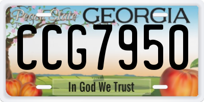 GA license plate CCG7950