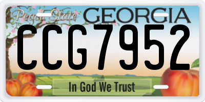 GA license plate CCG7952