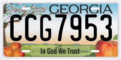 GA license plate CCG7953