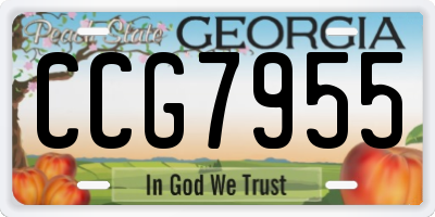 GA license plate CCG7955