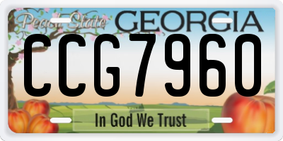 GA license plate CCG7960