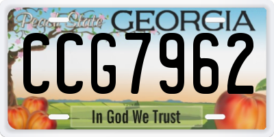 GA license plate CCG7962