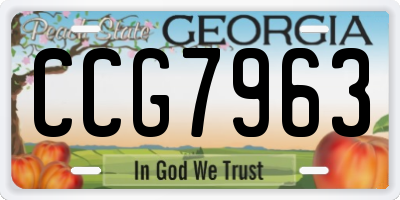 GA license plate CCG7963