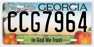 GA license plate CCG7964