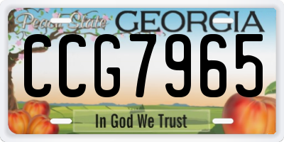 GA license plate CCG7965