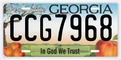 GA license plate CCG7968