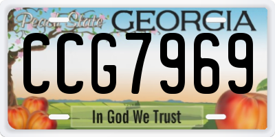 GA license plate CCG7969