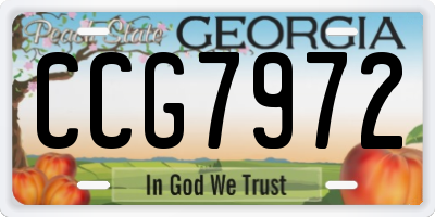 GA license plate CCG7972