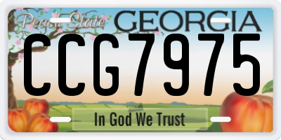 GA license plate CCG7975