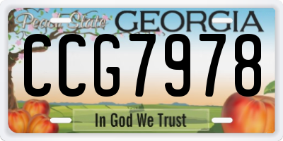 GA license plate CCG7978