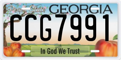 GA license plate CCG7991