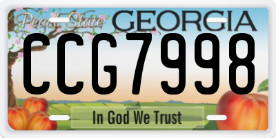 GA license plate CCG7998