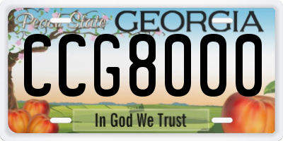GA license plate CCG8000
