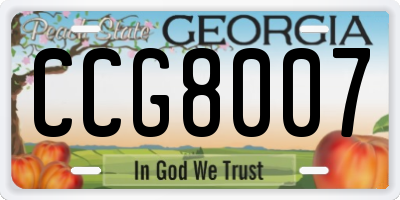 GA license plate CCG8007