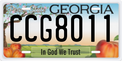 GA license plate CCG8011