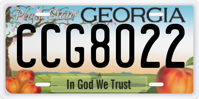 GA license plate CCG8022