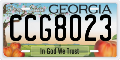 GA license plate CCG8023