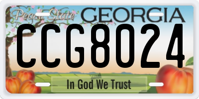 GA license plate CCG8024