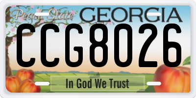 GA license plate CCG8026