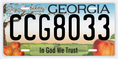 GA license plate CCG8033